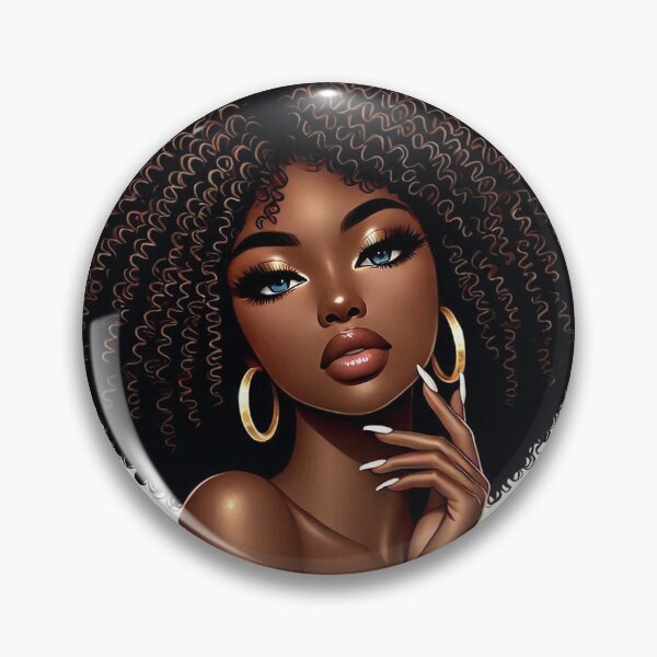 Item preview, Stylish Waves Sticker – African American Beauty - Black Beauty Glam Sticker – Cultural and Artistic Decor designed and sold by msrmiami1.