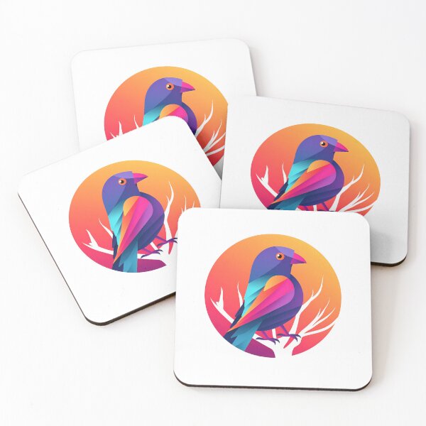 Item preview, Polygonal illustration of bird. A minimalist colored logo made of lines featuring the silhouette of a geometric bird. Simple triangular shapes and lines designed and sold by anytka.