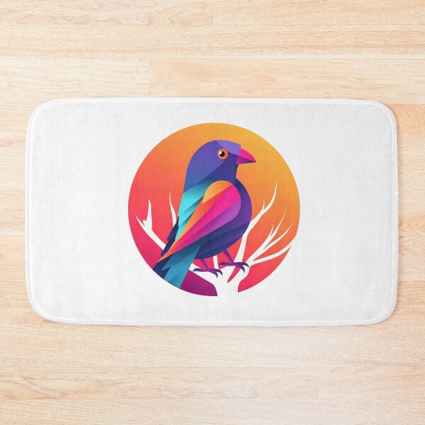 Item preview, Polygonal illustration of bird. A minimalist colored logo made of lines featuring the silhouette of a geometric bird. Simple triangular shapes and lines designed and sold by anytka.