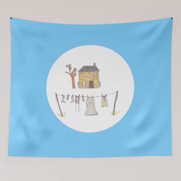 Item preview, Washing line with twins button blue designed and sold by Heirloomsart.