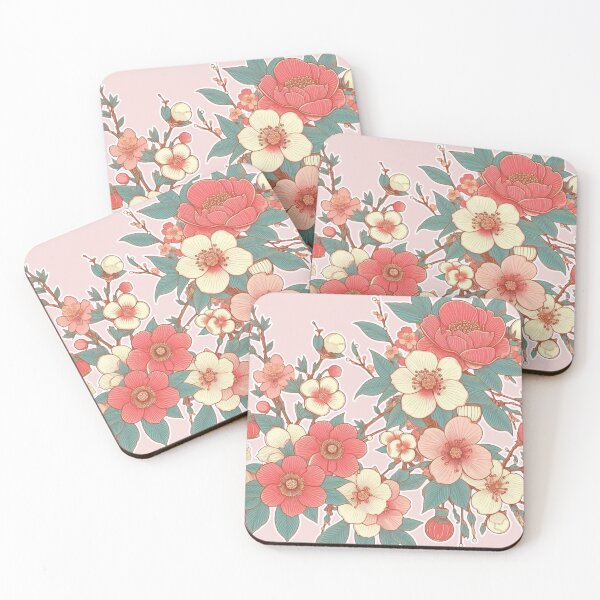 Item preview, Flowers, botanical, spring, floral pattern, cottagecore, japanese pop art designed and sold by Sugar Wisdom .
