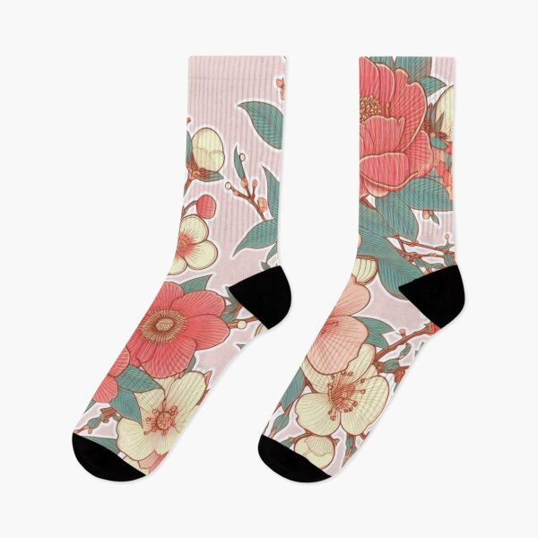 Item preview, Flowers, botanical, spring, floral pattern, cottagecore, japanese pop art designed and sold by Sugar Wisdom .