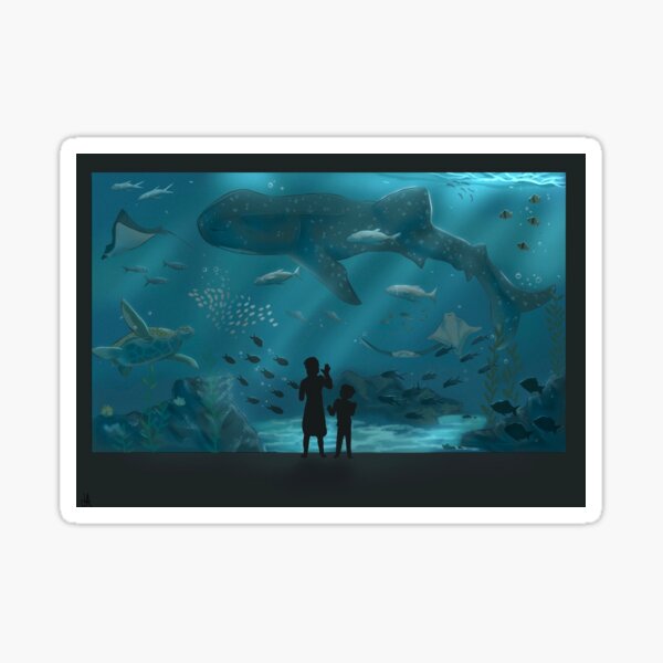Vista previa del artículo con la obra «Acuario del tiburón ballena», diseñado y vendido por KailsShop.