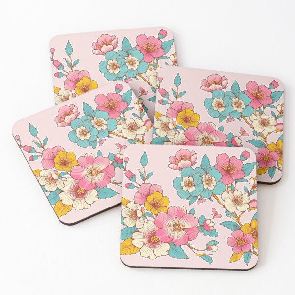 Item preview, Flowers, botanical, spring, floral pattern, cottagecore, japanese pop art designed and sold by Sugar Wisdom .