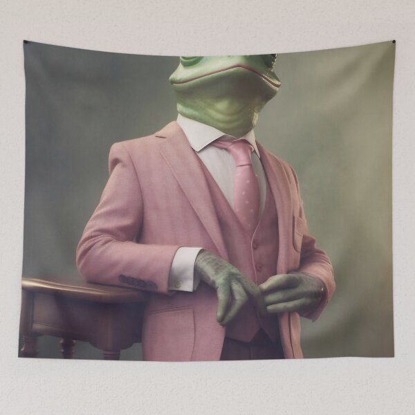 Item preview, Frog in a pink jacket and tie. Dressed and standing like a businessman designed and sold by anytka.