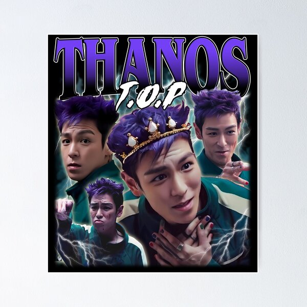 Item preview, T.O.P as Thanos in Squid Game Vintage Graphic Tee designed and sold by quotes-print.