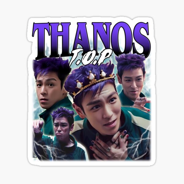 Artikel-Vorschau von T.O.P als Thanos in Squid Game Vintage Grafik-T-Shirt, designt und verkauft von quotes-print.
