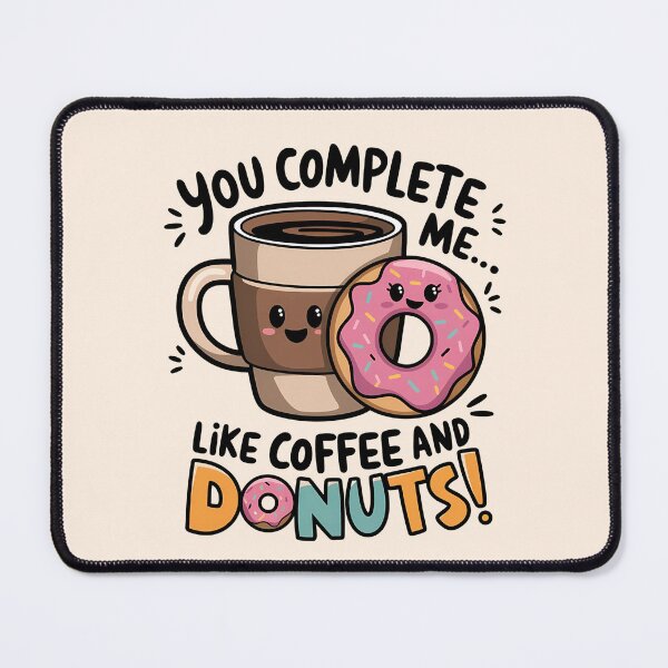 Item preview, You Complete Me – Cute Coffee and Donut Hugging designed and sold by digitalscrabble.