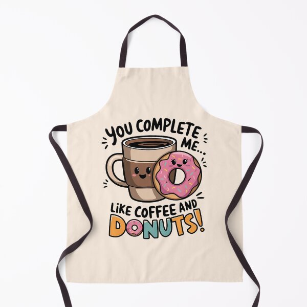 Item preview, You Complete Me – Cute Coffee and Donut Hugging designed and sold by digitalscrabble.