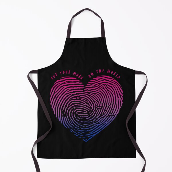 Item preview, Valentines Love, Bisexual pride flag graphic, Heart thumbprint Graphic, Put your mark on the world slogan, love, 14th February, Valentines Day, Self Love, Self Care, designed and sold by PrideBeProud.