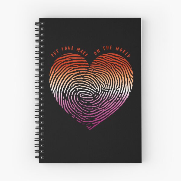 Item preview, Valentines Love, Lesbian pride flag graphic, Heart thumbprint Graphic, Put your mark on the world slogan, love, 14th February, Valentines Day, Self Love, Self Care, designed and sold by PrideBeProud.