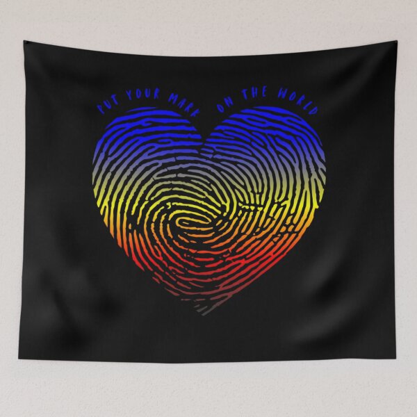 Item preview, Valentines Love, Polyamory pride flag graphic, Heart thumbprint Graphic, Put your mark on the world slogan, love, 14th February, Valentines Day, Self Love, Self Care, designed and sold by PrideBeProud.