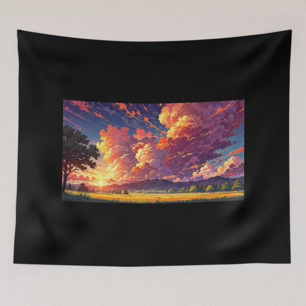 Item preview, Mountain landscape in anime style. designed and sold by ArtCraftLab.