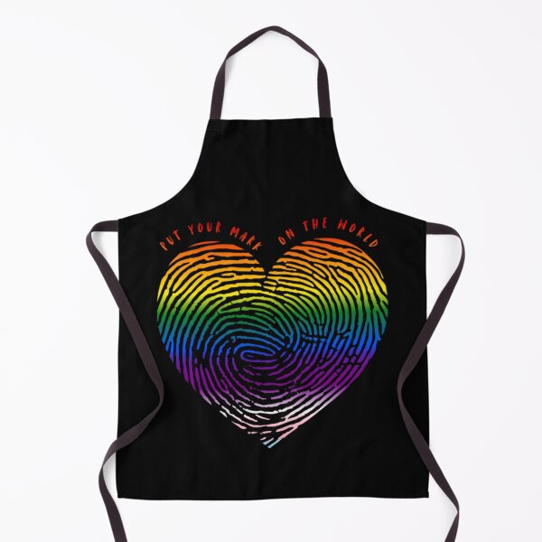 Item preview, Valentines Love, Progress pride flag graphic, Heart thumbprint Graphic, Put your mark on the world slogan, love, 14th February, Valentines Day, Self Love, Self Care, designed and sold by PrideBeProud.