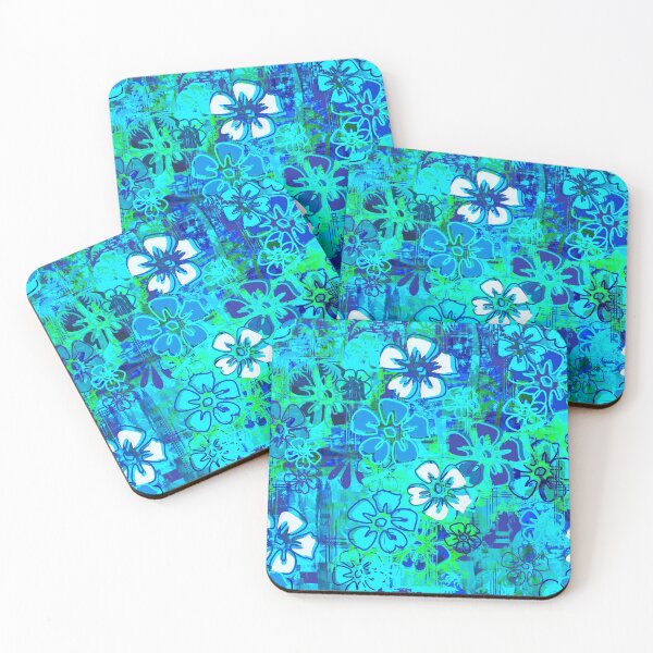 Item preview, Shades of Blue Hawaiian Floral  designed and sold by Sharon Schwalbe.