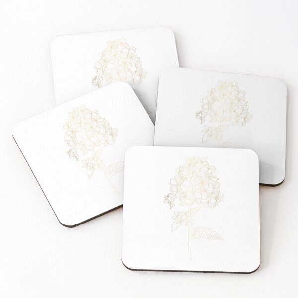 Item preview, Hand draw golden line hydrangea flowers illustration. Botanical floral. designed and sold by MatyKotiv.
