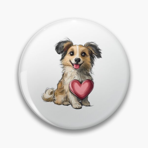 Item preview, Adorable Shetland Sheepdog with Heart – Cute Valentine Cartoon Design designed and sold by zax454.