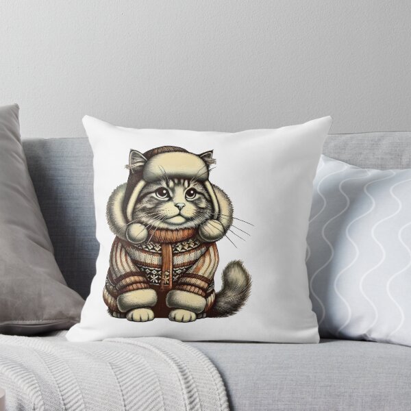 Artikelvorschau, Retro Winter Katze - Vintage Weihnachten Kitty Schnee Szene entworfen und verkauft von Designflex90.
