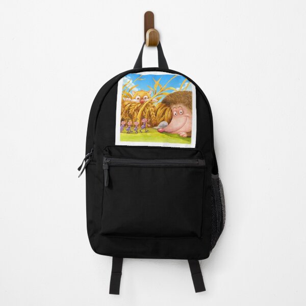 Item preview, Cute Cat, Hedgehog, and Marching Ants in a Vibrant Wheat Field - Perfect for Children's Room Decor designed and sold by Psycho-Crazy.