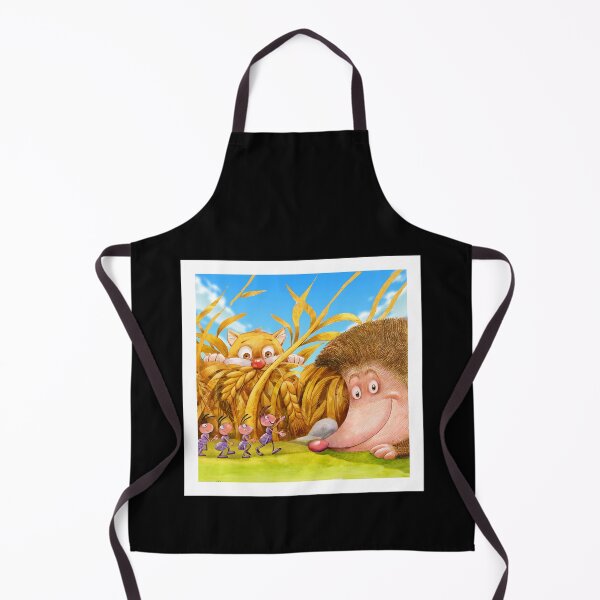 Item preview, Cute Cat, Hedgehog, and Marching Ants in a Vibrant Wheat Field - Perfect for Children's Room Decor designed and sold by Psycho-Crazy.