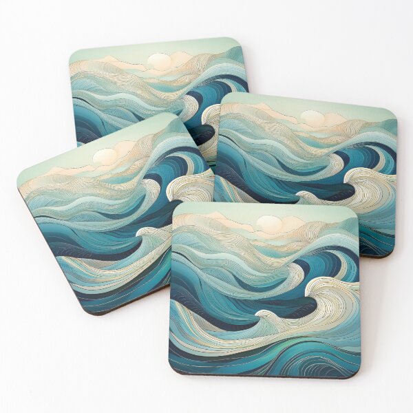 Item preview, A dynamic composition of abstract waves and lines, evoking movement and fluidity. designed and sold by HEMRO.