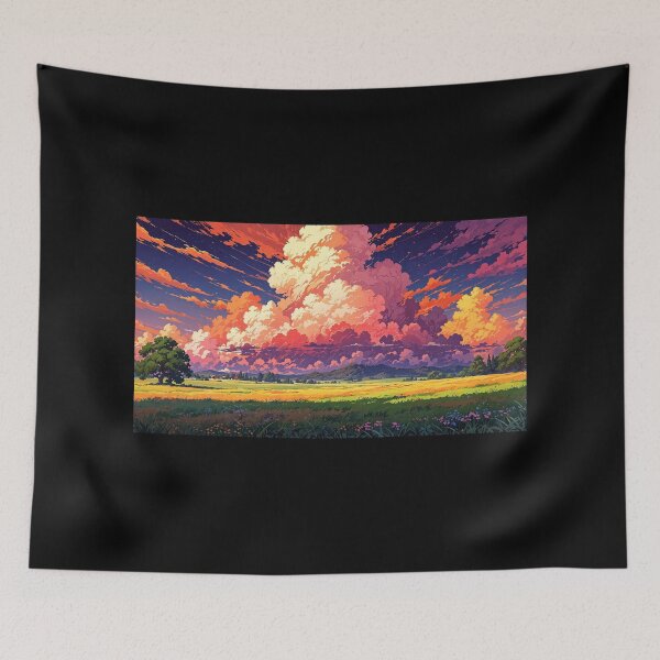 Item preview, Mountain landscape in anime style. designed and sold by ArtCraftLab.