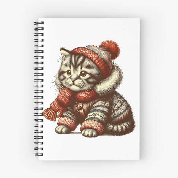 Artikelvorschau, Retro Winter Katze - Vintage Weihnachten Kitty Schnee Szene entworfen und verkauft von Designflex90.