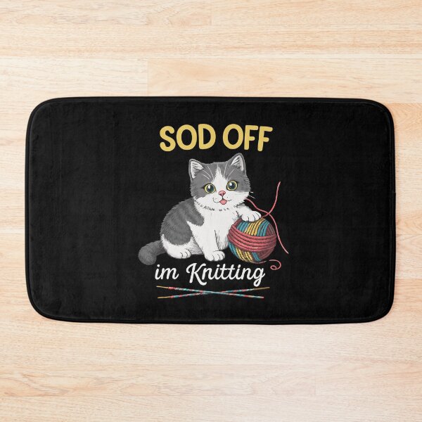 Item preview, Sod Off I'm Knitting British Shorthair Cat designed and sold by Text2tee.