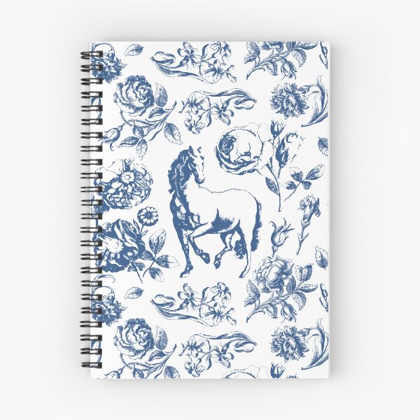 Aperçu de l'œuvre Toile florale élégante vintage à motif de cheval bleu créée et vendue par tanjica.