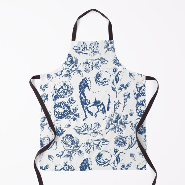 Item preview, Elegant  Vintage Blue Horse Floral Toile designed and sold by tanjica.