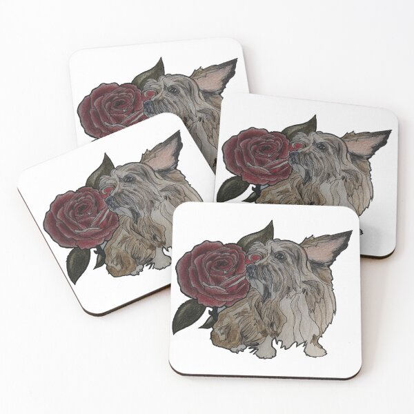 Item preview, Small dog with rose designed and sold by AmJadeCreates.