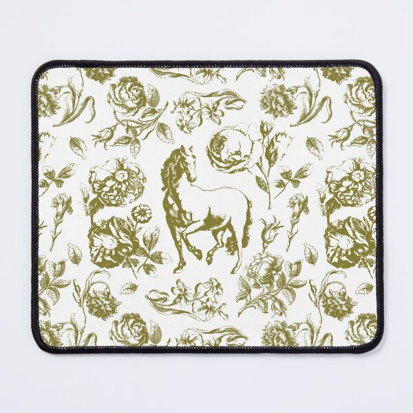 Item preview, Elegant Vintage Chic Gold Horse Floral Toile designed and sold by tanjica.