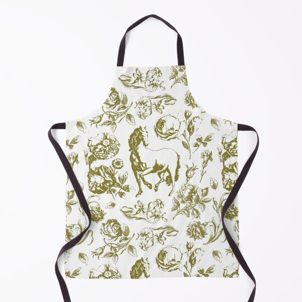 Item preview, Elegant Vintage Chic Gold Horse Floral Toile designed and sold by tanjica.