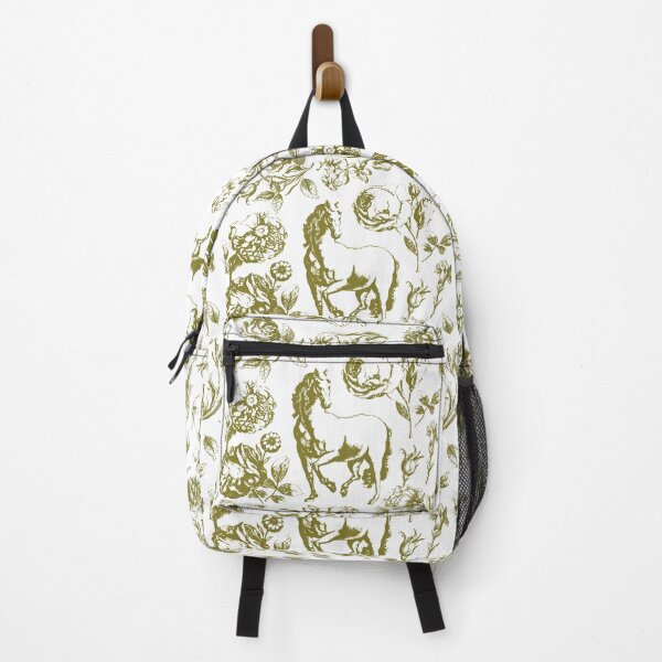 Item preview, Elegant Vintage Chic Gold Horse Floral Toile designed and sold by tanjica.
