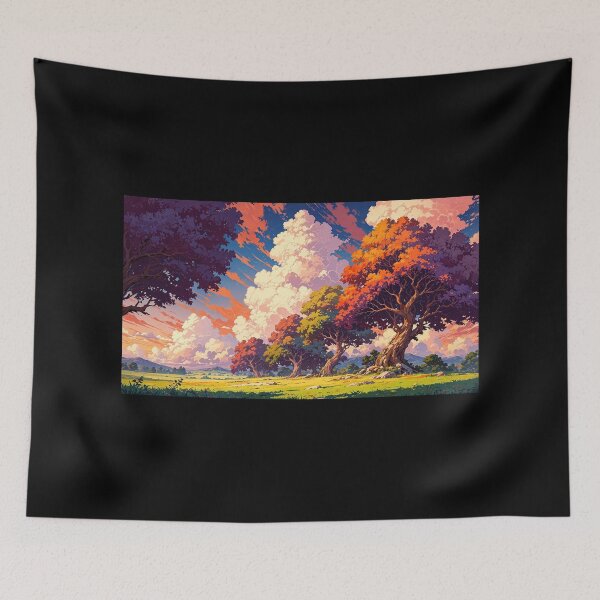 Item preview, Mountain landscape in anime style. designed and sold by ArtCraftLab.