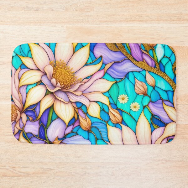 Item preview, Stained glass flowers in pastel color designed and sold by Witsprings.
