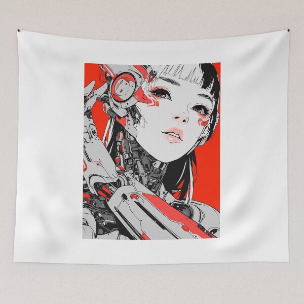 Item preview, Cyberpunk manga waifu girl designed and sold by KOB-DESIGN ⭐⭐⭐⭐⭐.