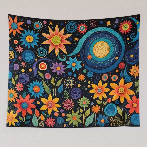 Aperçu de l'œuvre Jardin joyeux aux fleurs sauvages colorées créée et vendue par artedamensagem.