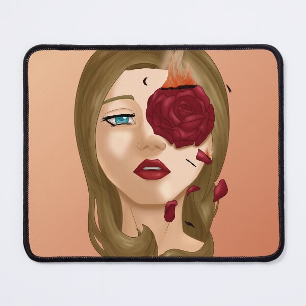 Item preview, Woman with a rose in flames designed and sold by AssortedDrawings.
