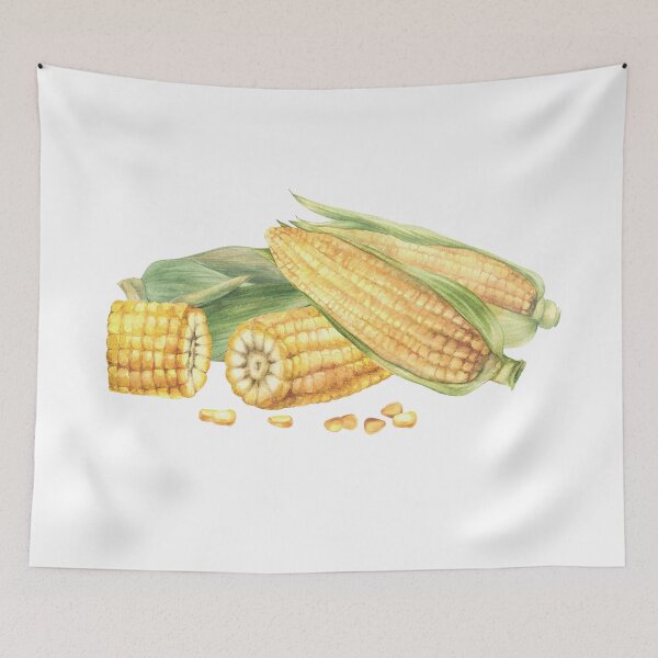 Item preview, Copy of Corn composition. Yellow sweet cut and whole maize cob, kernel of corn. Watercolor food illustration designed and sold by BartolArt.