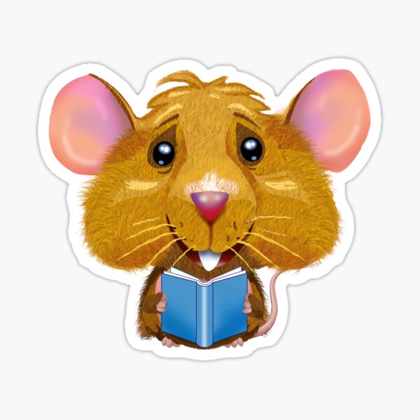 Item preview, Adorable Cartoon Mouse Reading a Book - Perfect for Children's Rooms and Educational Decor designed and sold by Psycho-Crazy.