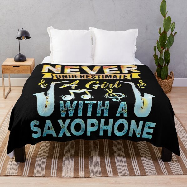 Item preview, Never Underestimate a Girl with a Saxophone V2 – Funny Musician Gift designed and sold by creativerooney.