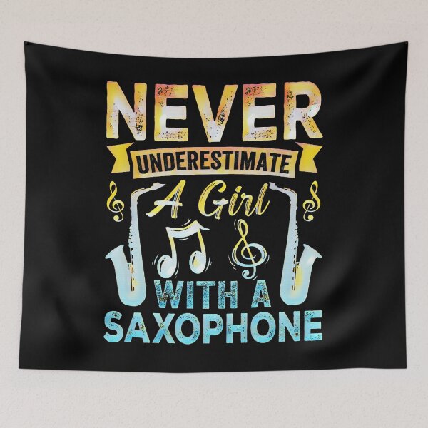 Item preview, Never Underestimate a Girl with a Saxophone V2 – Funny Musician Gift designed and sold by creativerooney.