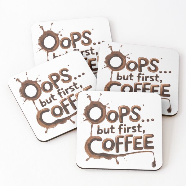 Item preview, spilled coffee text designed and sold by VividTrails.