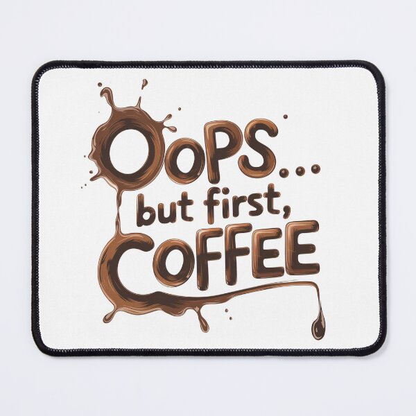 Item preview, spilled coffee text designed and sold by VividTrails.