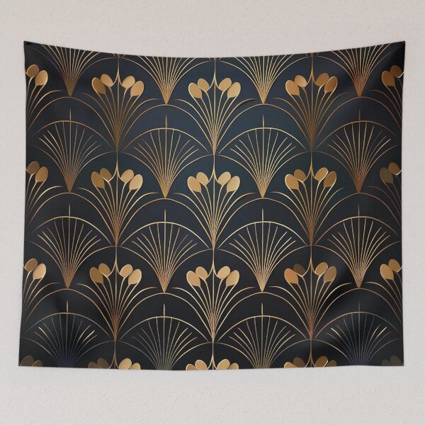 Item preview,  Art Deco Florals- Elegant flowers with an Art Deco twist, using gold, black, and jewel tones. designed and sold by HEMRO.