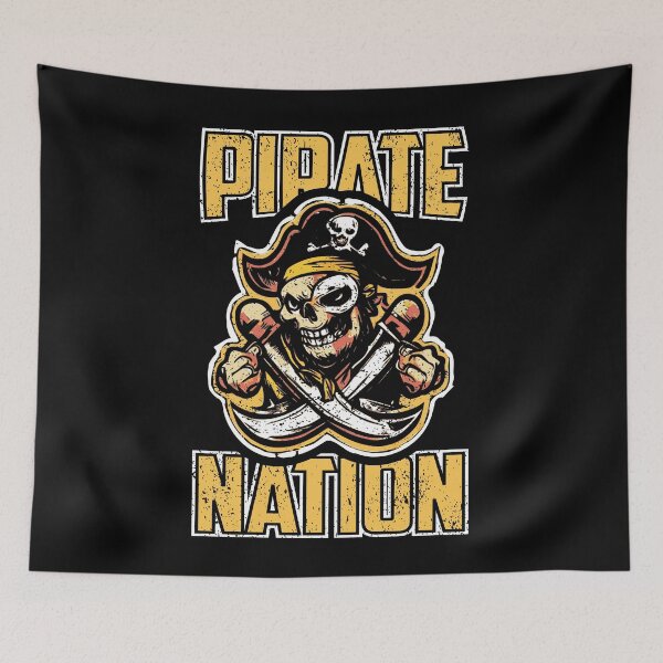 Item preview, Pirate Nation Pirates Mascot Vintage School Sports Team designed and sold by pixeljamz.