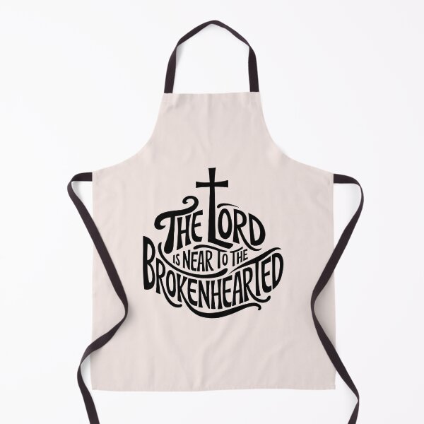 Item preview, The Lord Is Near to the Brokenhearted Psalm 34:18 Calligraphy Bible Verse Christian Faith Art designed and sold by  KnitLuv.
