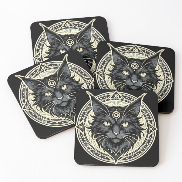 Item preview, Celestial Black Cat Art - Sacred Mystical Feline Design designed and sold by SickVibes.