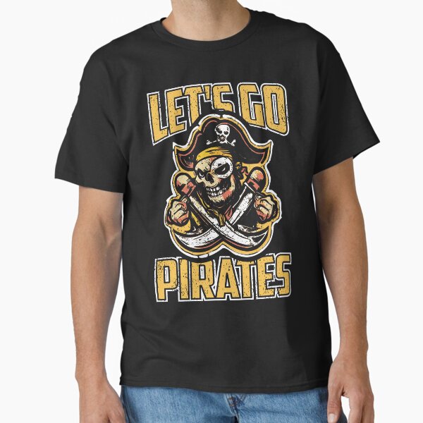 Artikel-Vorschau von Let's Go Pirates Piraten-Maskottchen Vintage Schulsport-Team, designt und verkauft von pixeljamz.